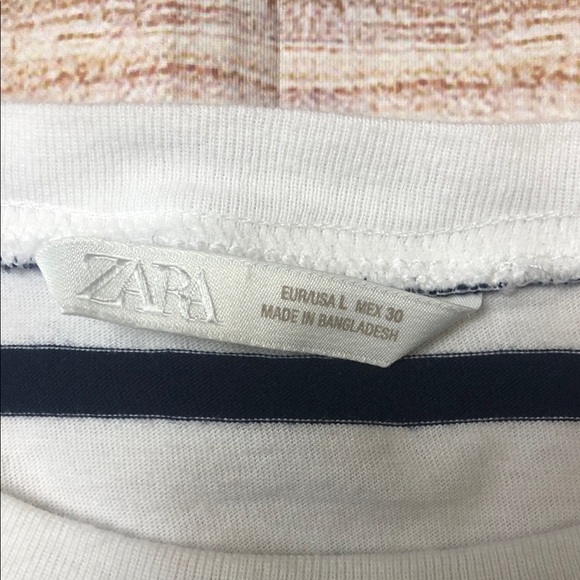 Zara Navy and White Striped Tee 💚 - Picture 2 of 3